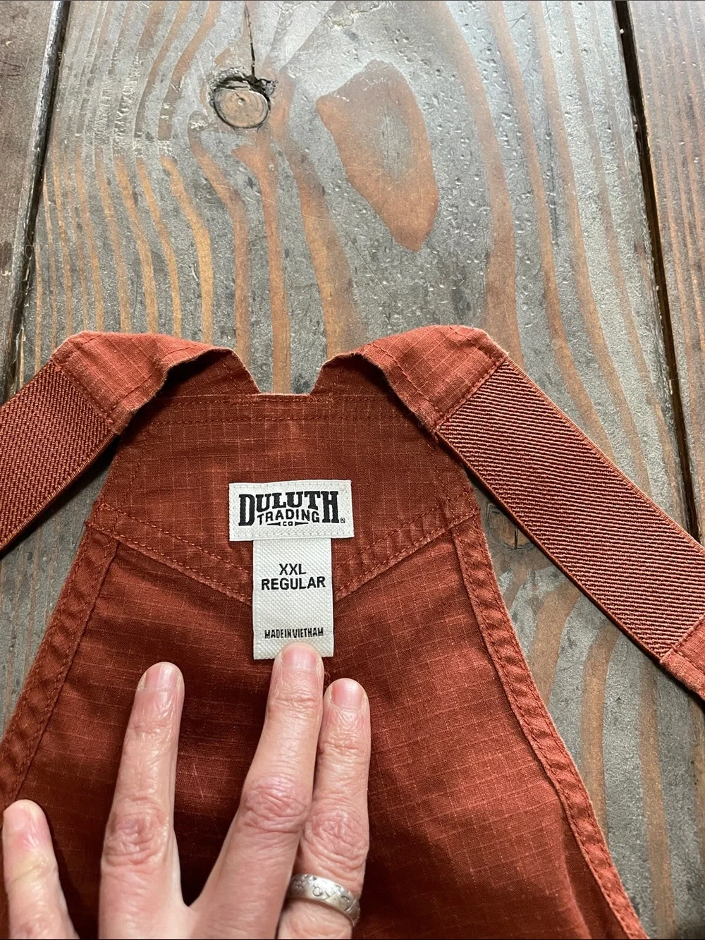 Duluth Trading Co Rust colored hemp blend overalls - Picture 3 of 7